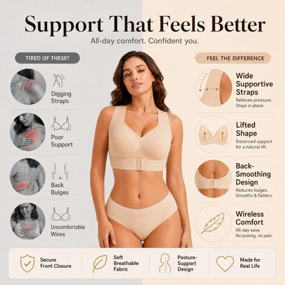 PostureLift Bra – Seamless Comfort & Back Support